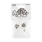 Dunlop 478P114 Tortex White Jazz III 1.14mm Plectrum 12-Pack