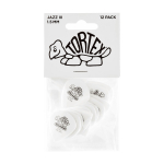 Dunlop 478P150 Tortex White Jazz III 1.50mm Plectrum 12-Pack
