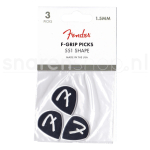 Fender 551 Celluloid Plectrum 3-Pack - F-Grip, 1.5mm - Zwart