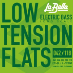 La Bella LTF-5A Low Tension Flats Round Core Flatwound Bassnaren 5-Snarig (42-118)