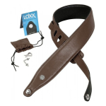 Levy's PC17LX-DBR Garment Leather Lederen Gitaarband Bruin met Straplocks - Op=Op