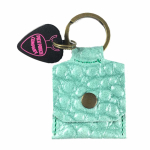 PickPouch Lederen Plectrumhoesje Sleutelhanger New York Croco Mint Groen - Aanbieding