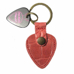 PickPouch Lederen Plectrumhoesje Sleutelhanger San Francisco Croco Lichtroze - Op=Op