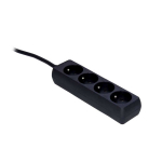 Procab PSC104/1.5-G Stekkerblok 4-Voudig 1.5 Meter Zwart