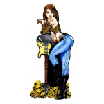 Rozanna's Violins Guitar Decal Guitar Girl - Aanbieding, op = op