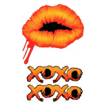 Rozanna's Violins Guitar Decal Sexy Lips & XOXO Orange - Aanbieding, op = op