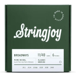 Stringjoy BR1148 Broadways Pure Nickel Elektrische Gitaarsnaren (11-48) Classic Medium