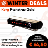 Korg Pitchstrap Strap-Mounted Stemapparaat voor Gitaar en Basigtaar Goud