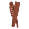 D'Addario 25PRF04 Vented Leather Guitar Strap Gitaarband Camel Suede Rosette
