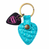 PickPouch Lederen Plectrumhoesje Sleutelhanger San Francisco Croco Turquoise - Aanbieding