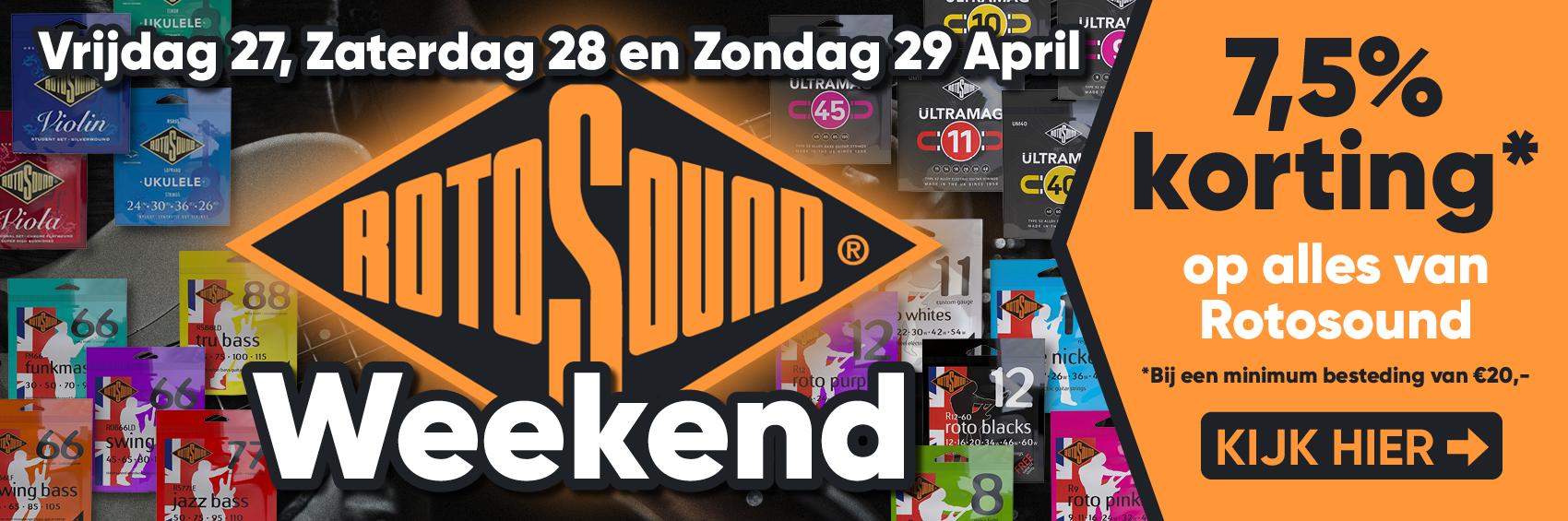 Rotosound kortingsweekend: 7.5% korting op alles van Rotosound!